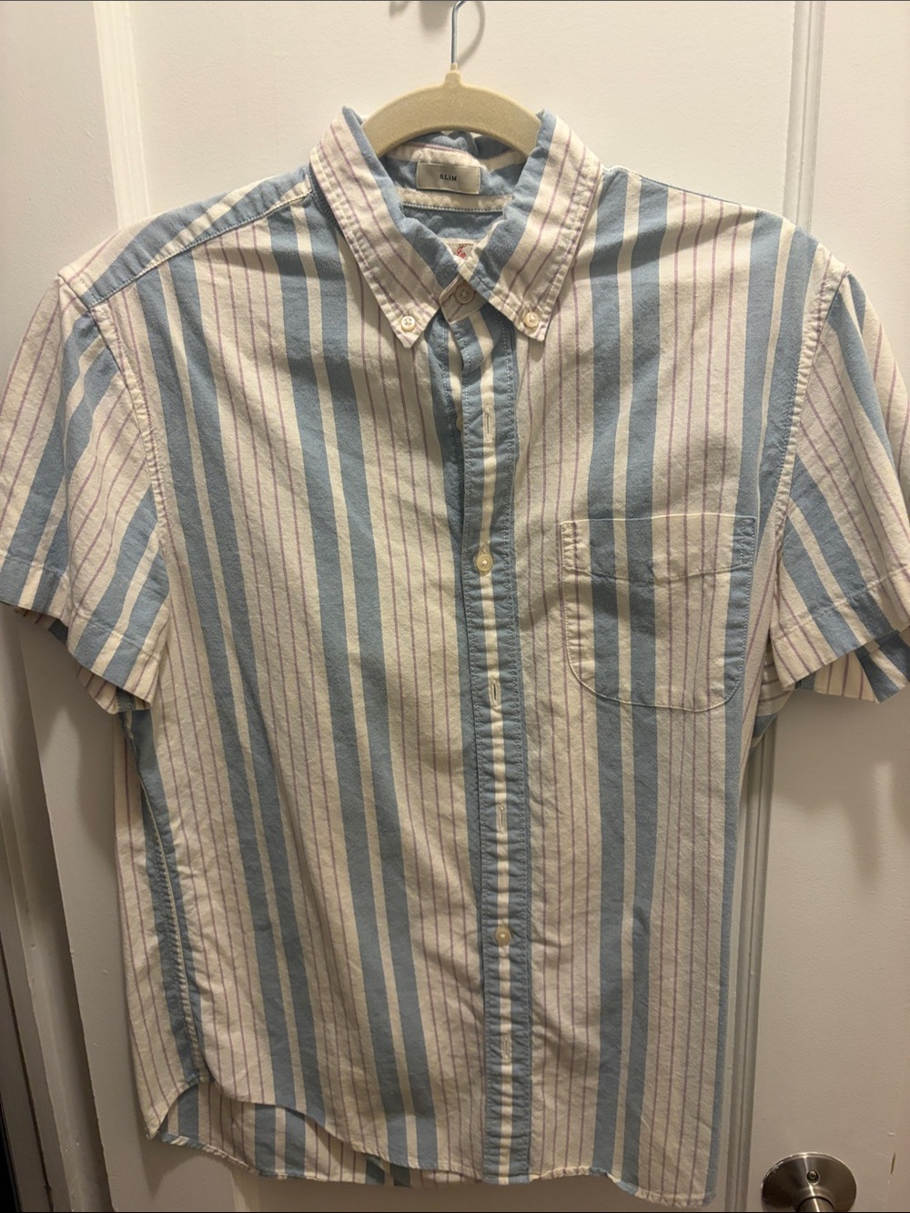 J. Crew Slim Striped Oxford Short-Sleeve Button-Down